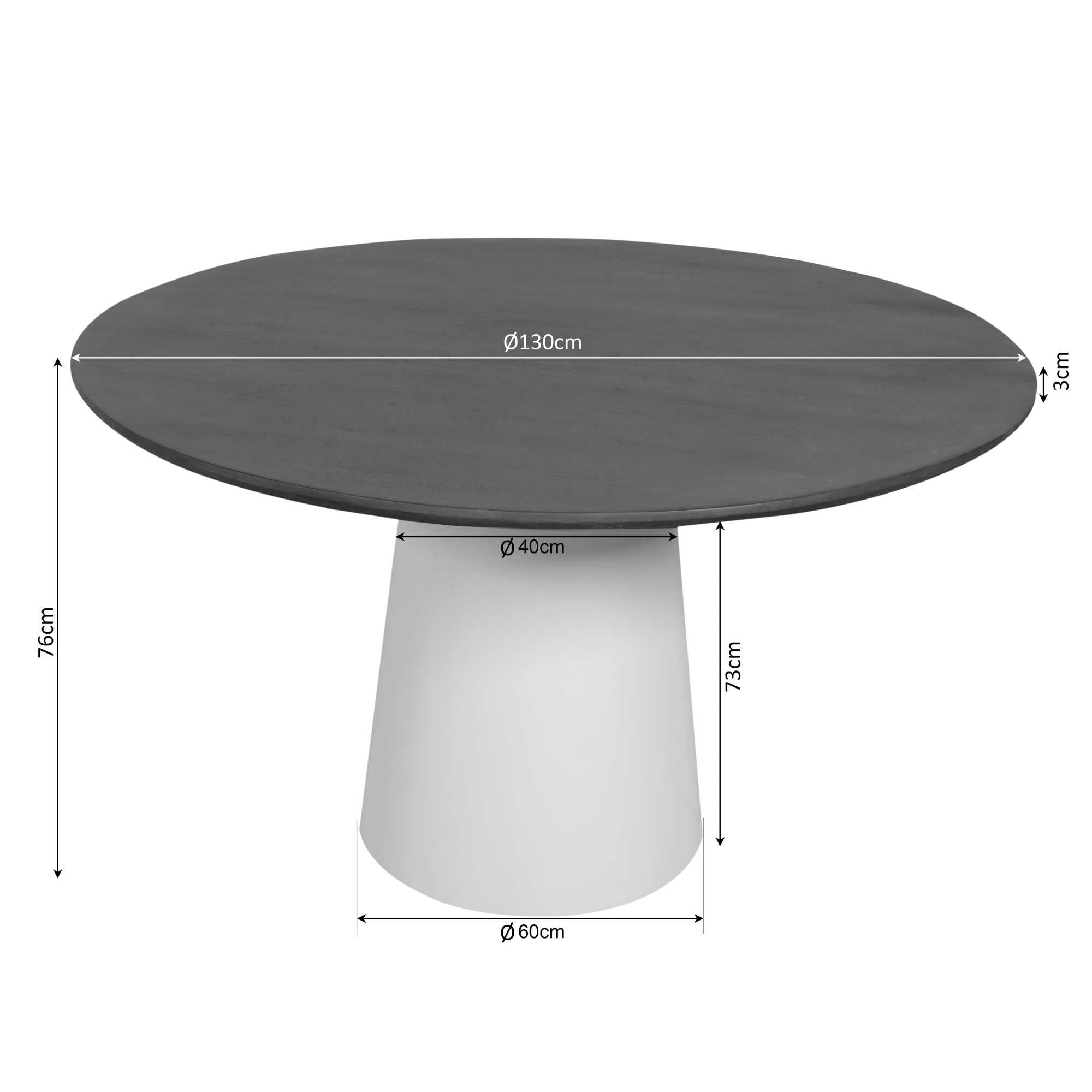 Esstisch Mandy Natur | 130 cm | Säulenbein