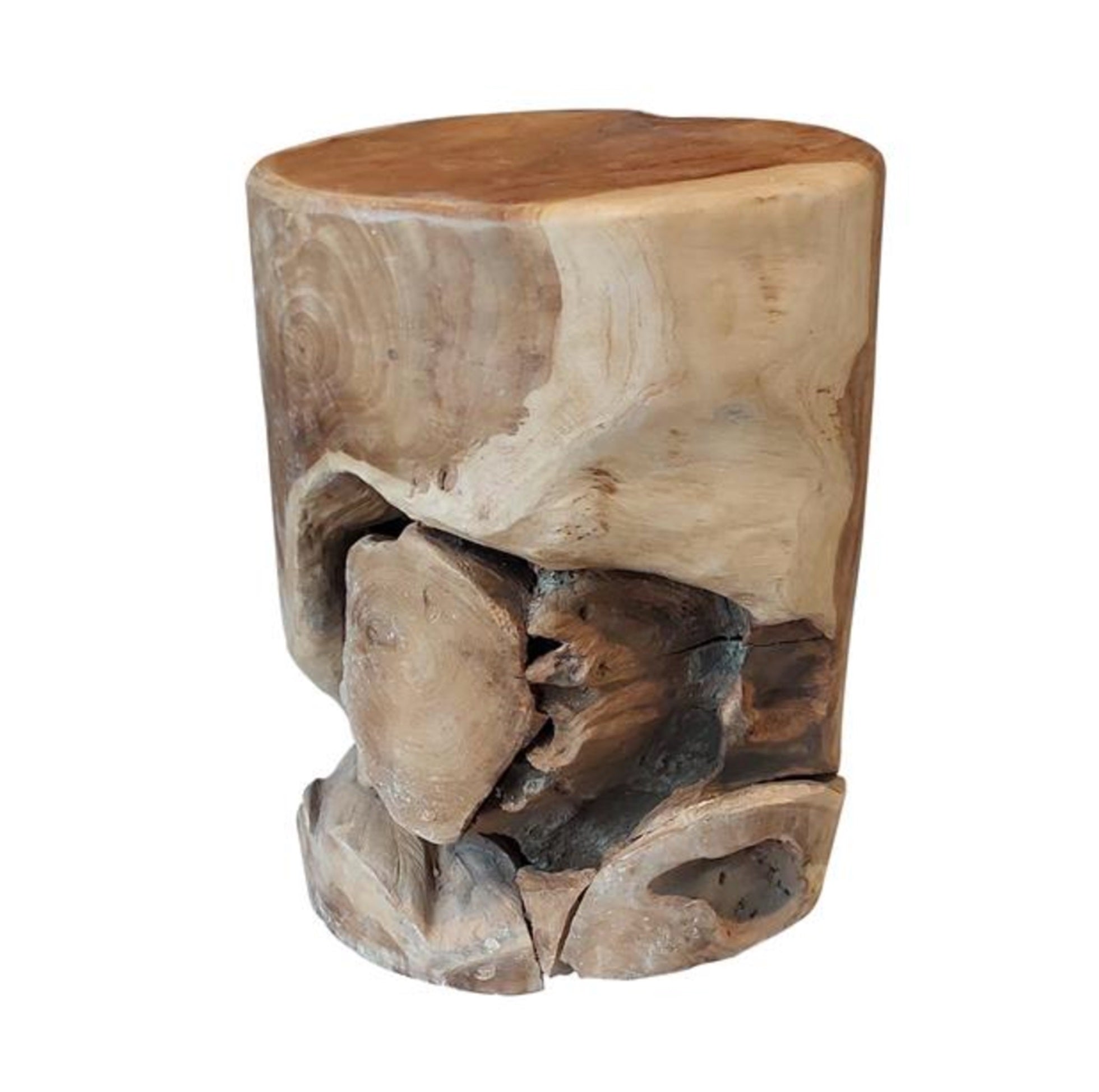 Beistelltisch Natura – Natural Line Tisch aus massivem Teakholz, handgefertigt & einzigartig, 30 x 30 x 40 cm