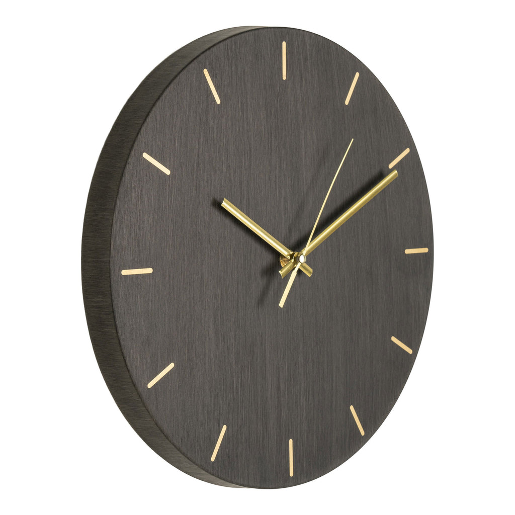 Asti Wanduhr - Wanduhr mit grauer Holzstruktur Ø30 cm