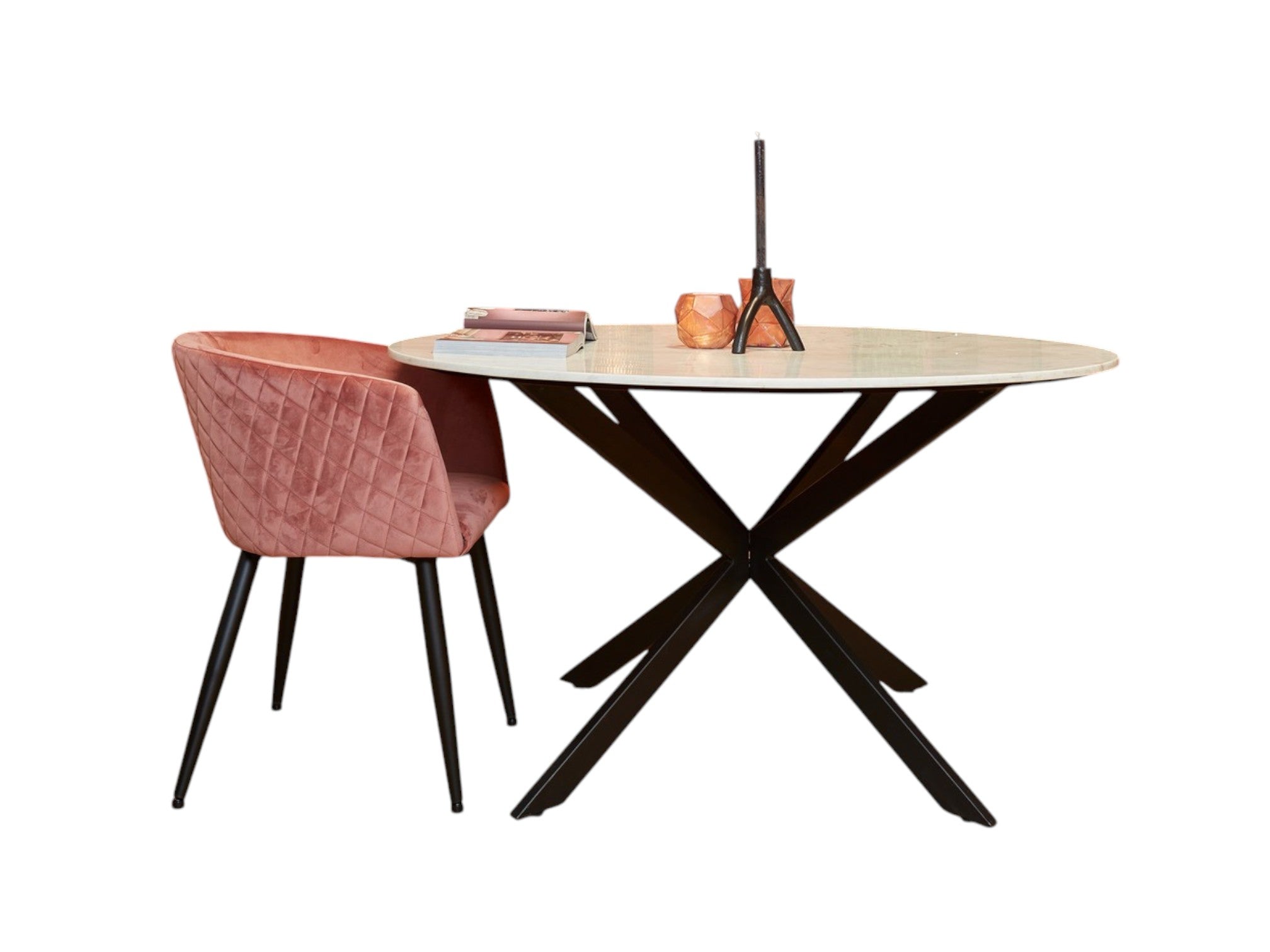 Esszimmer-Tisch Lynn | Rund | Weißes Marmor | 130 CM