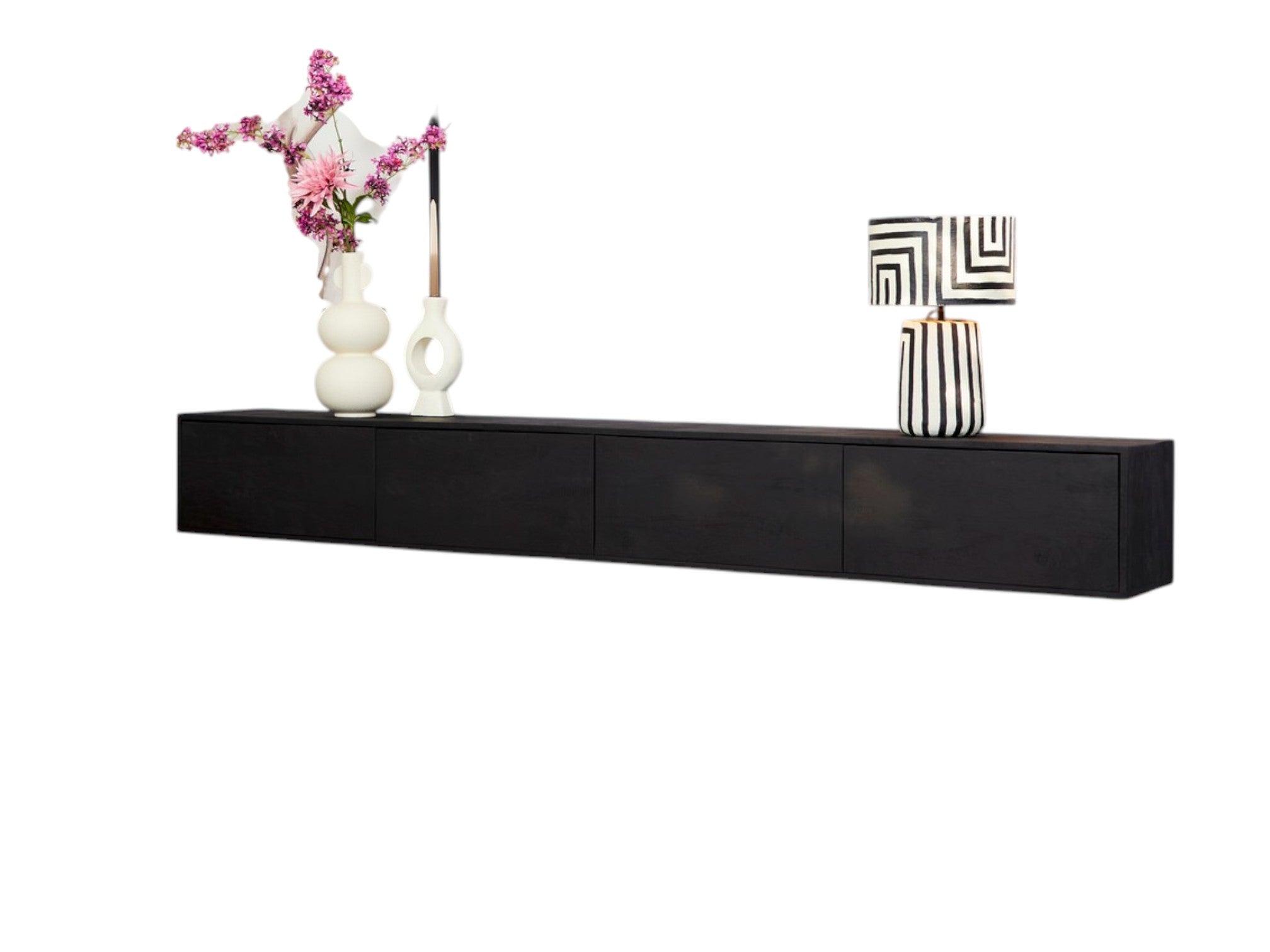 Schwebendes TV-Möbel Vision Schwarz | 240 cm