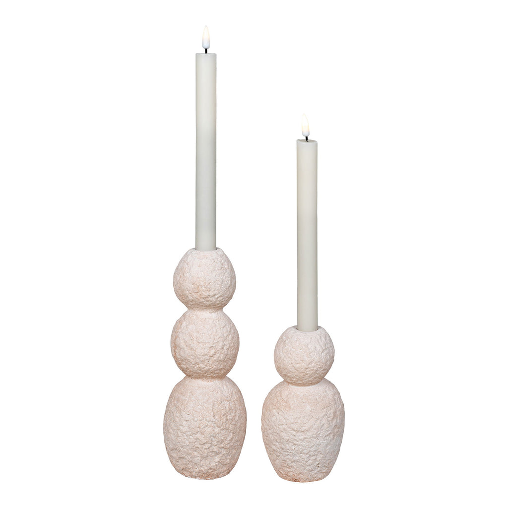 Kerzenhalter - Kerzenhalter, Zement, natur, Set mit 2