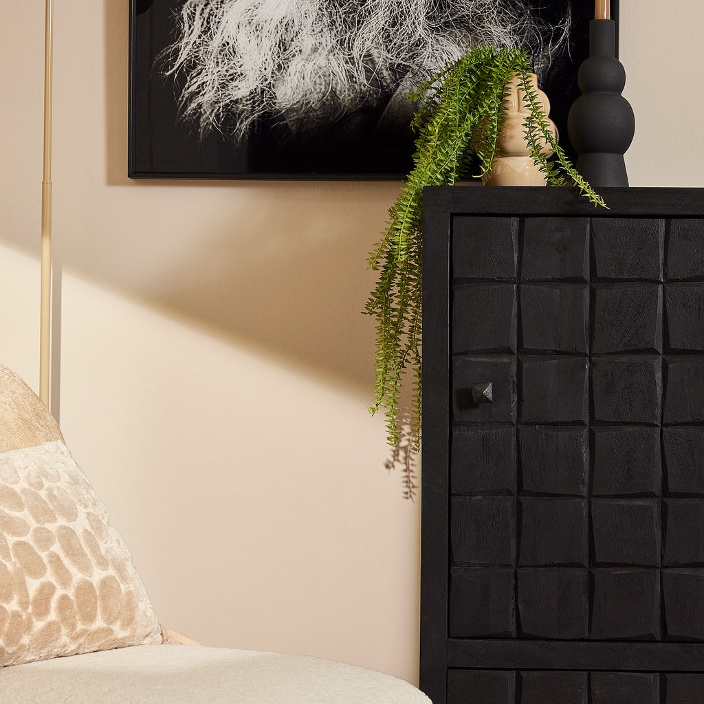 Sideboard Brandy Schwarz | 1 Tür 1 Schublade