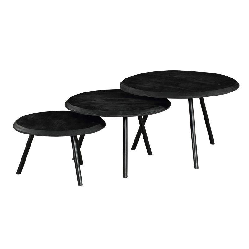 Couchtisch Ohio Schwarz | Set von 3