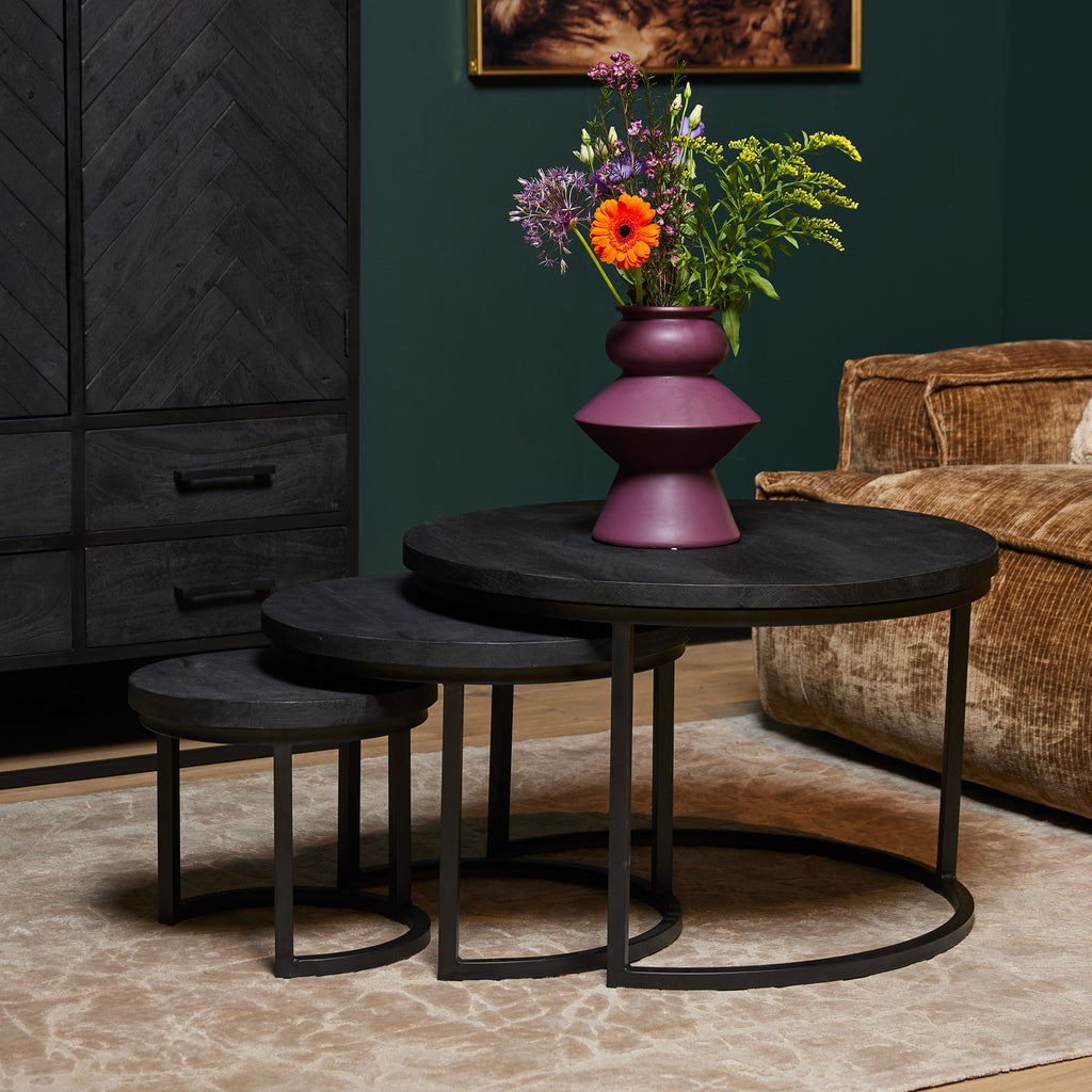 Couchtisch Triole All Black | Set von 3