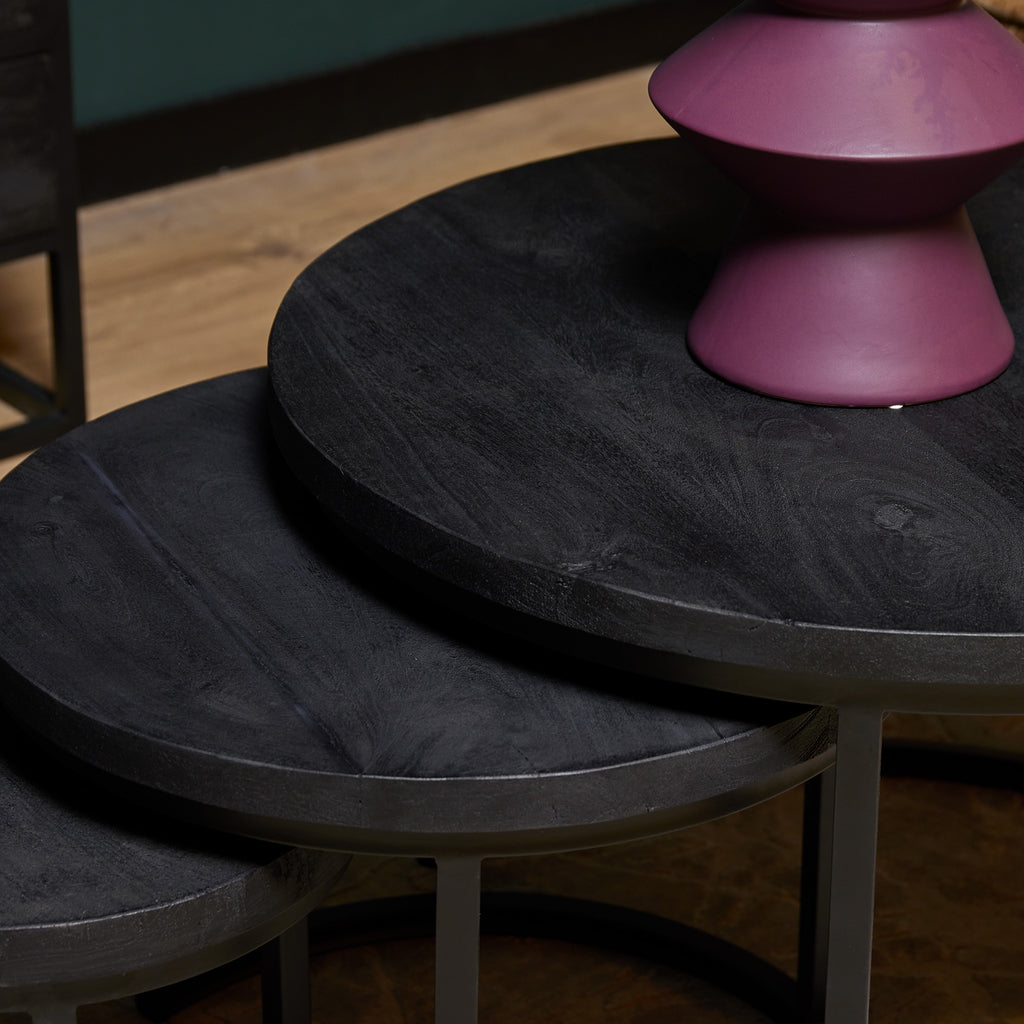 Couchtisch Triole All Black | Set von 3