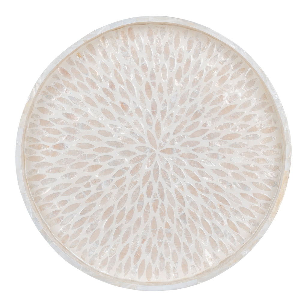 Tablett - Tablett, Bambus/Kapiz, beige, 40x40x3,5 cm