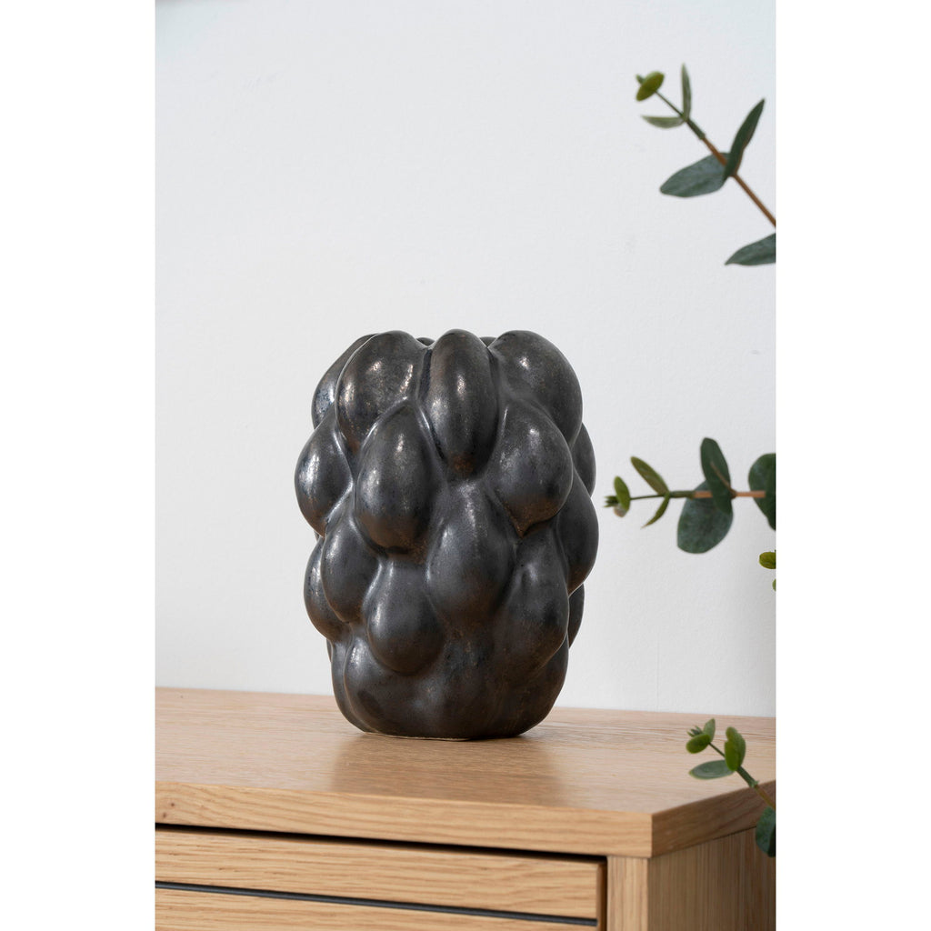 Vase keramik, schwarz