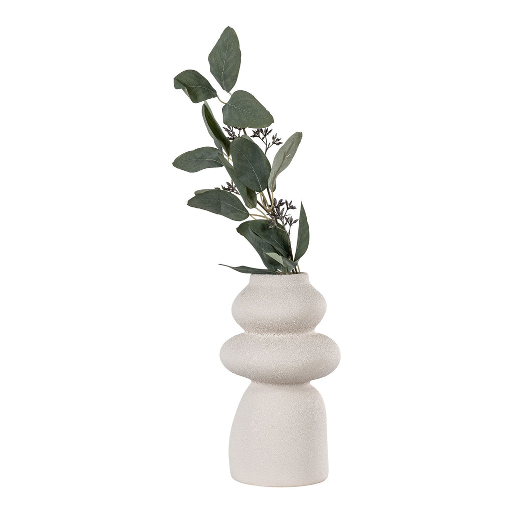 Vase - Vase aus Keramik, beige, rund, Ø14,5x26,5 cm