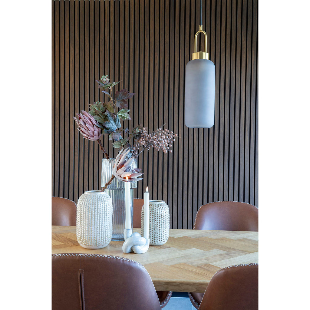 Vase - Vase aus Keramik, beige mit Muster, rund, Ø16x25,5 cm