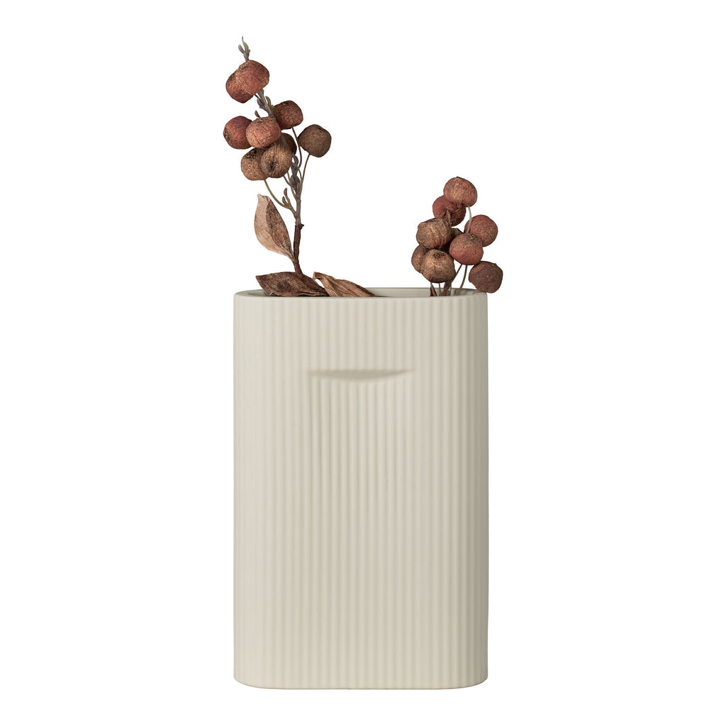 Vase - Vase aus Keramik, grau, 16,5x6,5x26 cm.