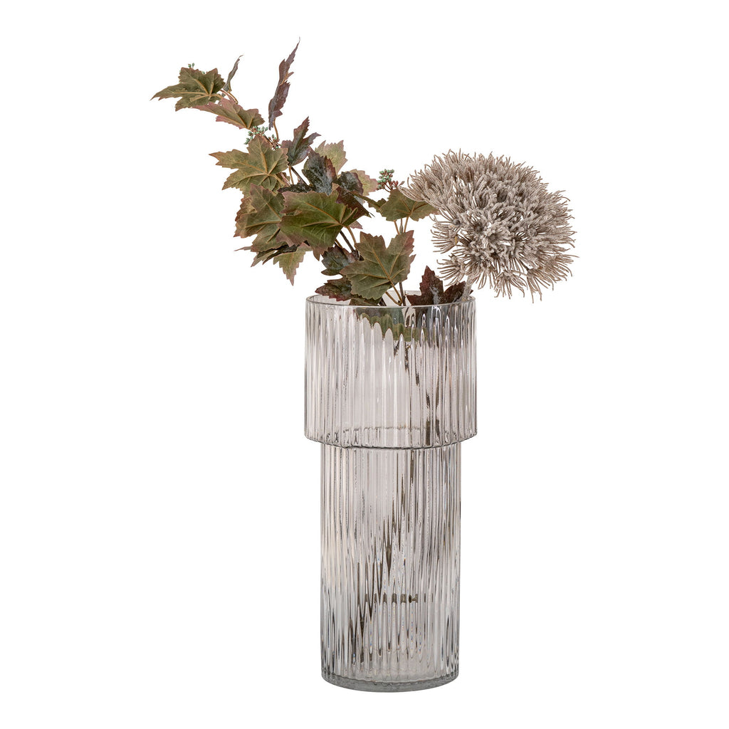 Vase - Vase aus mundgeblasenem Glas, klar, rund, Ø17,5x40 cm