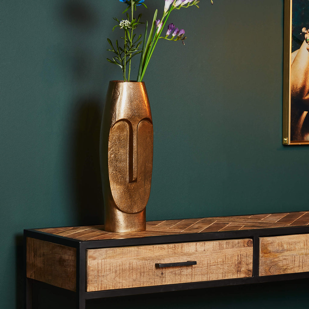Vase Liv Antique Gold Large | Aluminium | 44 cm – Eleganz in Antikgold