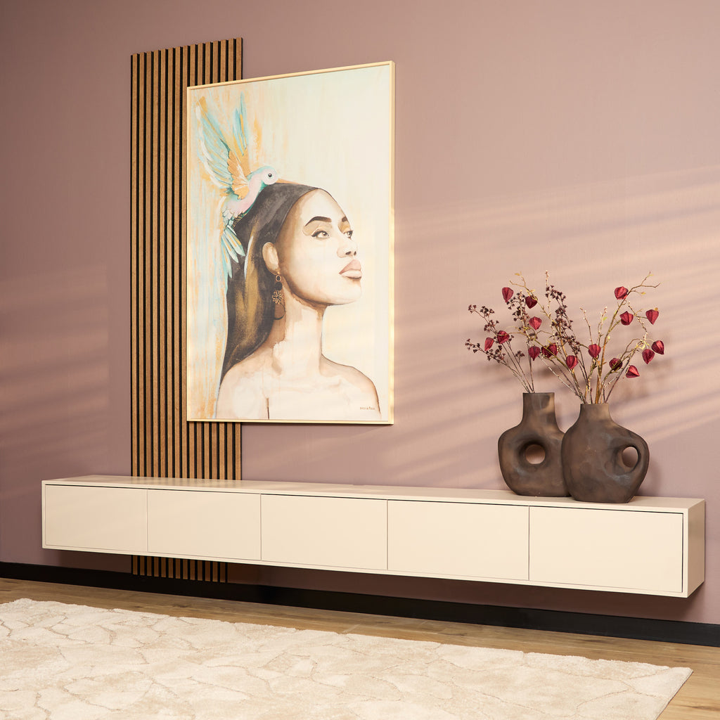 Schwebendes TV-Möbel Vision Sand | 280 cm