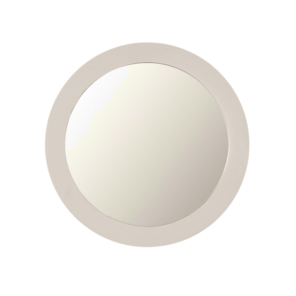 Runder Spiegel Lumo – Mangoholz, sandfarben, 40 x 3 x 40 cm, modernes Design