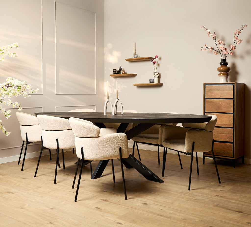 Esstisch Brandy Schwarz | 240 cm | Oval
