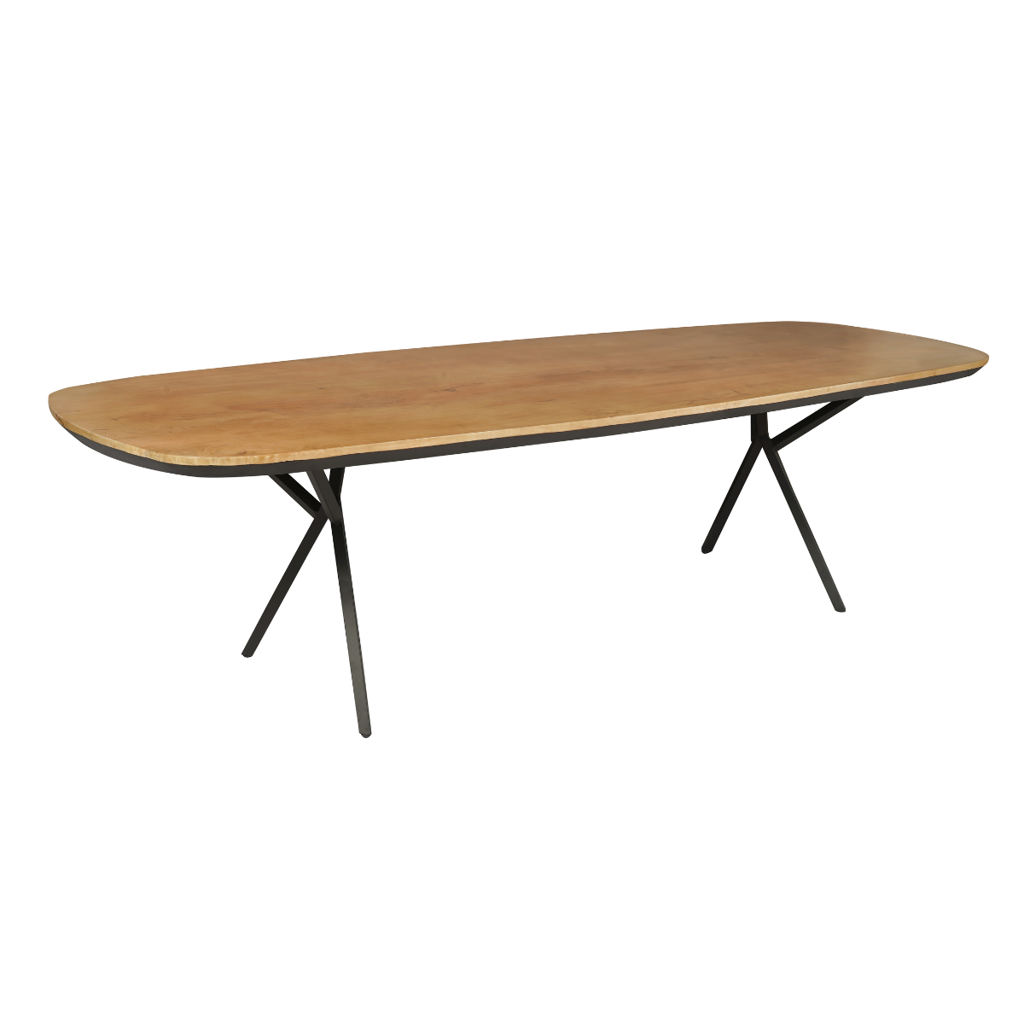 Esstisch Rois – Mangoholz Tischplatte, natürlich & warm, 280 x 100 x 76 cm, modern & vielseitig kombinierbar