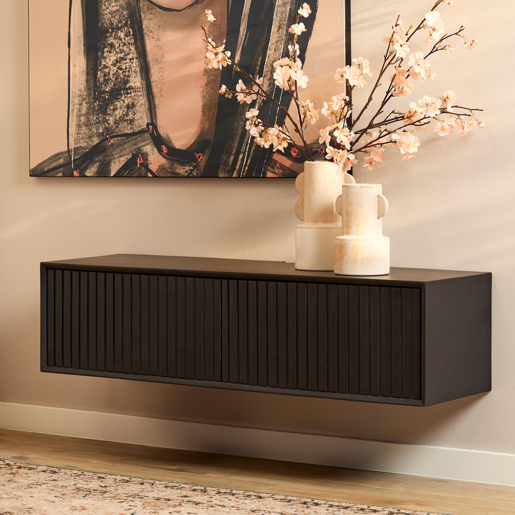 Schwebendes TV-Möbel Madison Schwarz | 120 cm