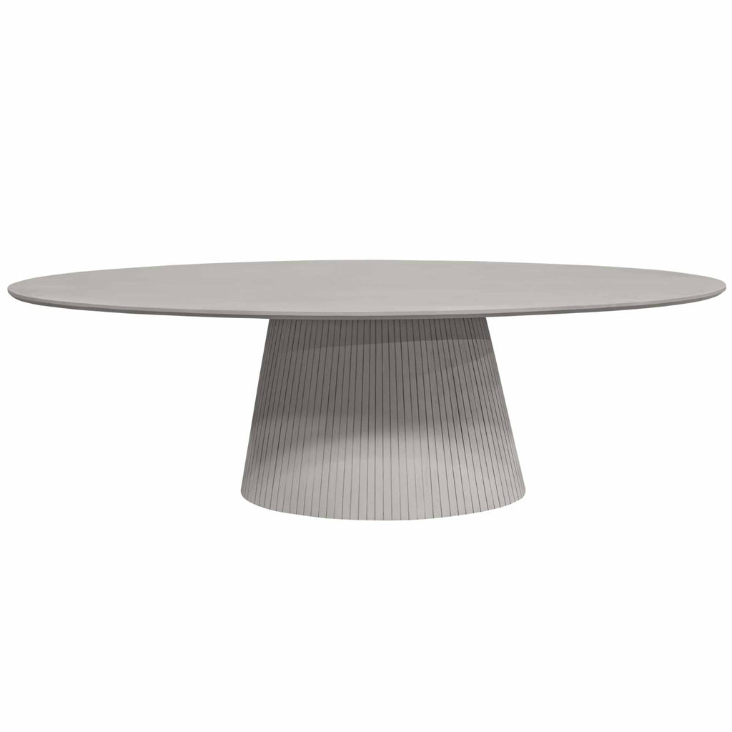 Esstisch Sole 240x120x76 cm – Ovaler Tisch aus Mangoholz mit modernem Lattenmuster