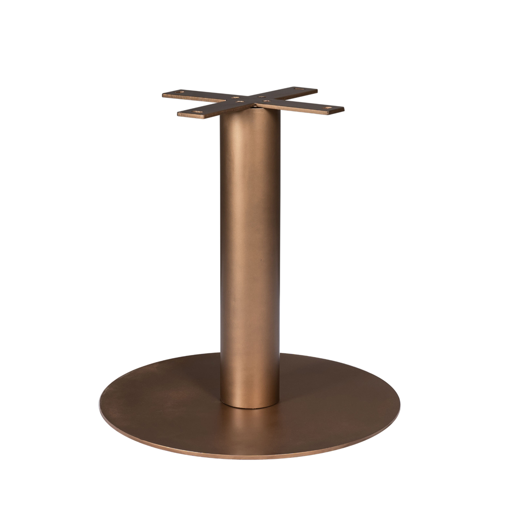Tischgestell Metall rund 70x70x73 cm – modernes Säulengestell mit Bronzefinish für runde Tischplatten Ø110–140 cm