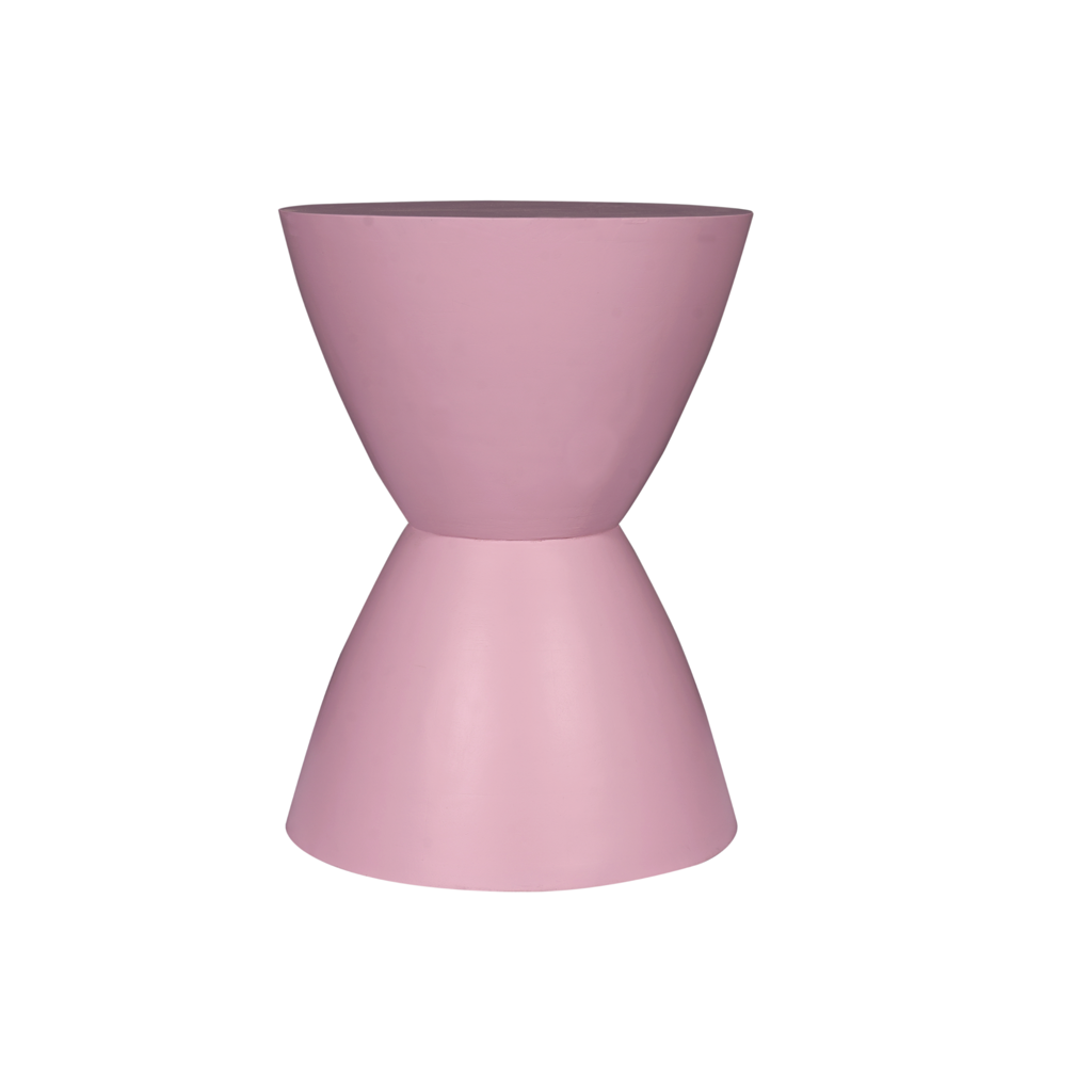 Beistelltisch Abby 33x33x45 cm – Designer-Tisch aus Mangoholz mit rosa Finish für Wohnzimmer & Lounge