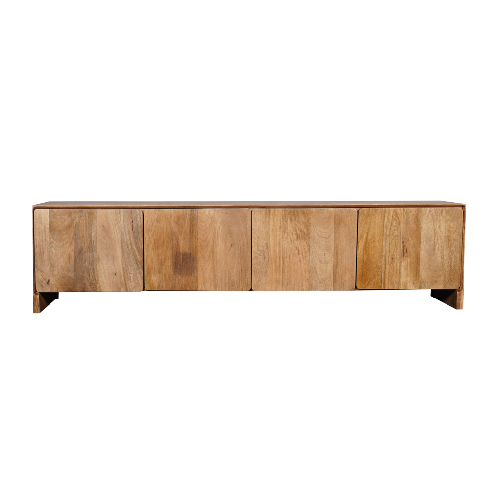 TV-Board TeTey – Mangoholz, 4 Türen, 200 x 40 x 50 cm