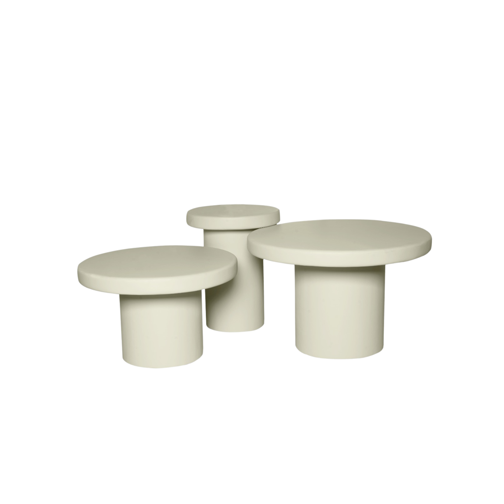 Couchtisch-Set Mira – 3er-Set Mangoholz mit Sand-Finish, vielseitig kombinierbar