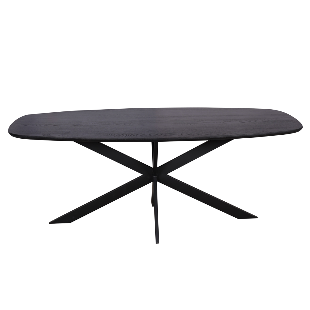 Eichen-Esstisch Ferris | Dänisch Oval 200 cm | Schwarz