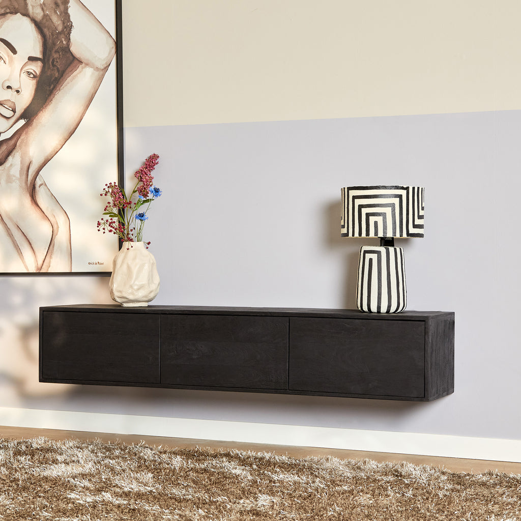Schwebendes TV-Möbel Vision Schwarz | 160 cm