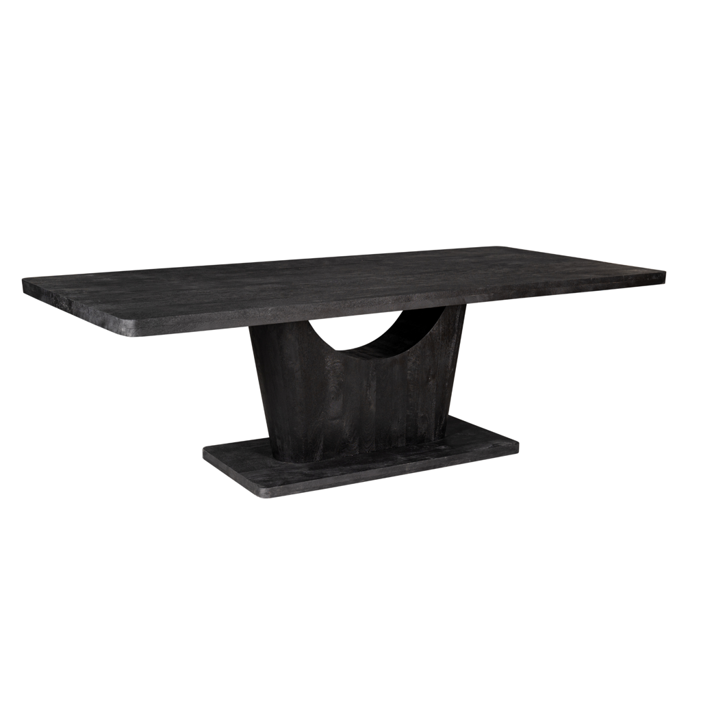 Esstisch CocoMer Schwarz 240x110 cm – Moderner Massivholz-Tisch aus Mangoholz mit eleganter 6 cm Platte
