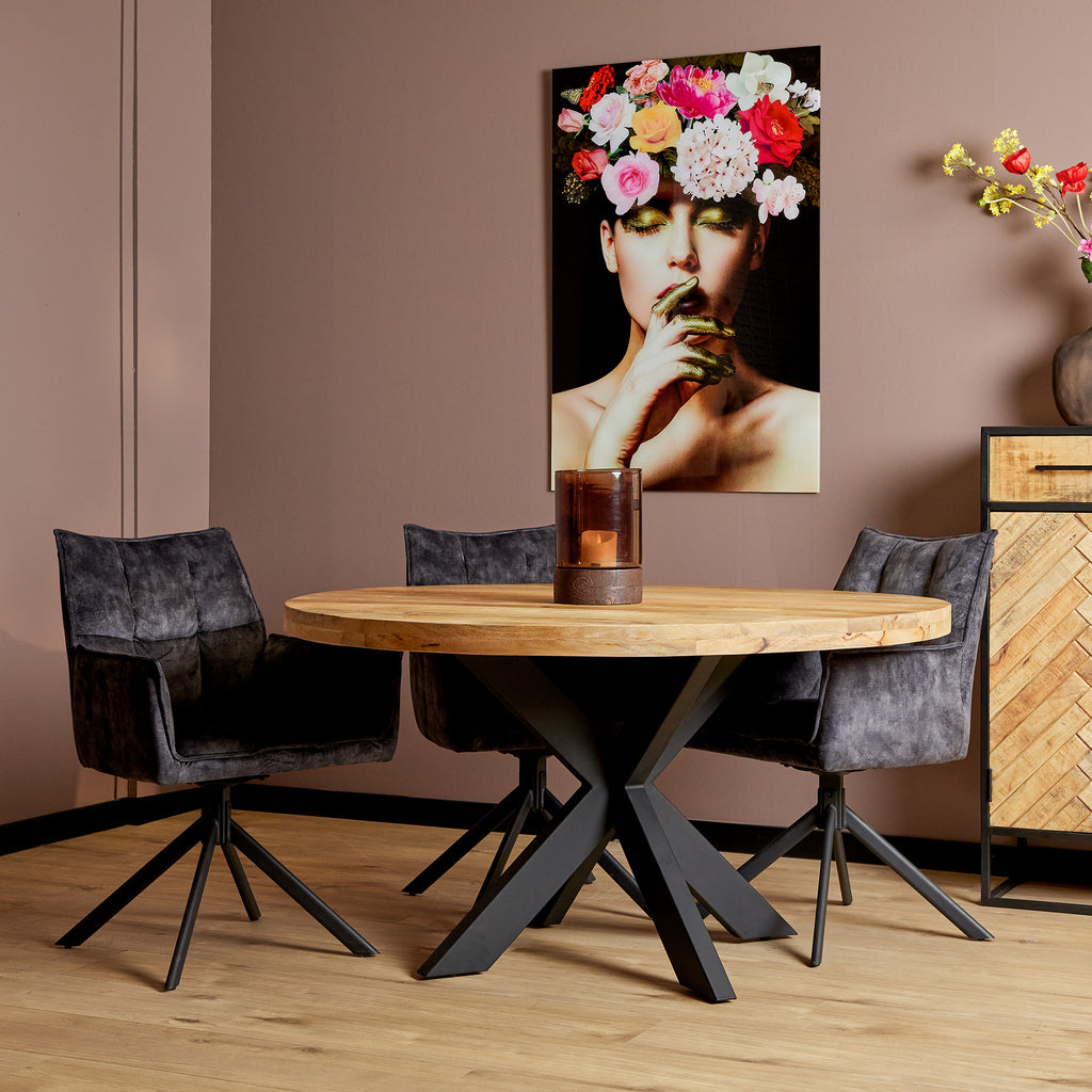 Esszimmertisch Delta | Rund | Mangoholz | 130 cm