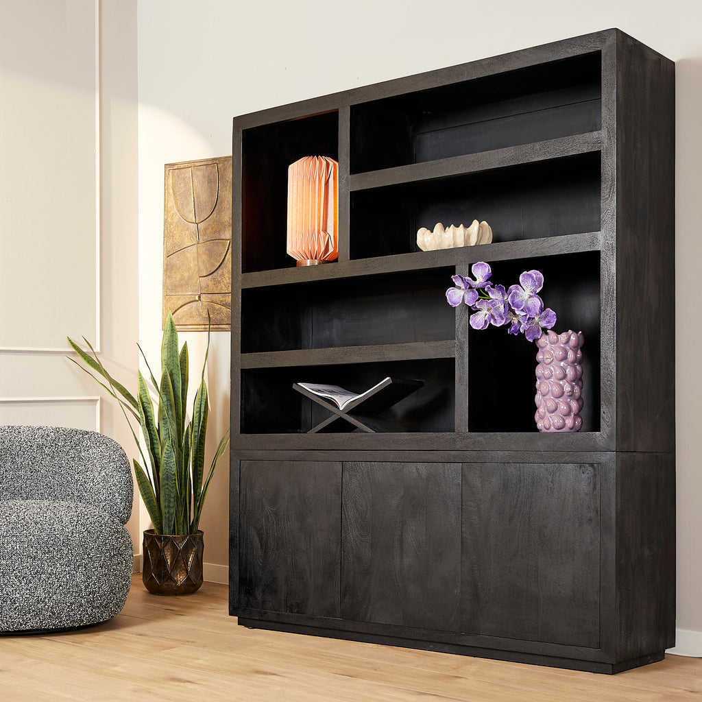 Regal Brüssel Schwarz XL | 160 cm