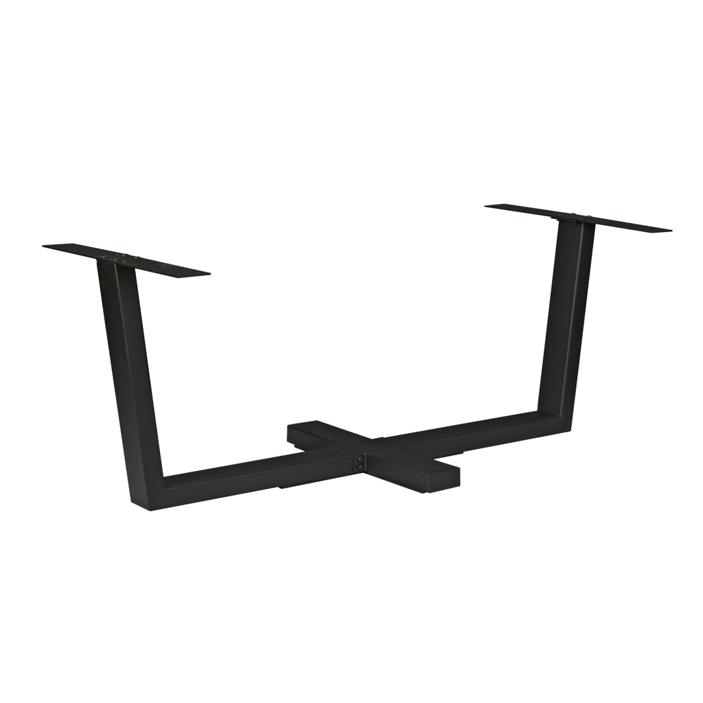 Esstischgestell Kreuzbein Schwarz – Metallgestell mit Kreuzfuß, passend für Tischplatten 160–240 cm, 180 x 80 x 73 cm