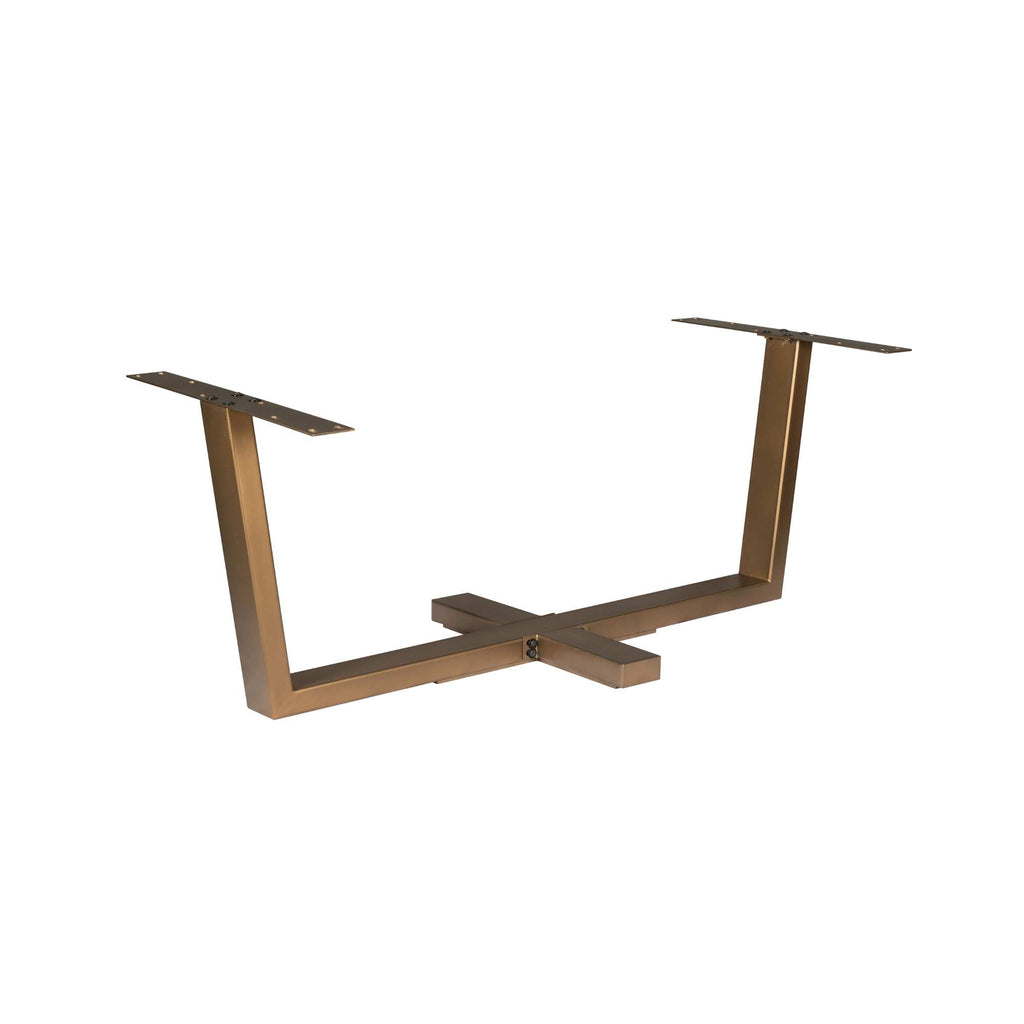 Esstischgestell Kreuzbein Bronze – Metallgestell mit Kreuzfuß, passend für Tischplatten 160–240 cm, 180 x 80 x 73 cm