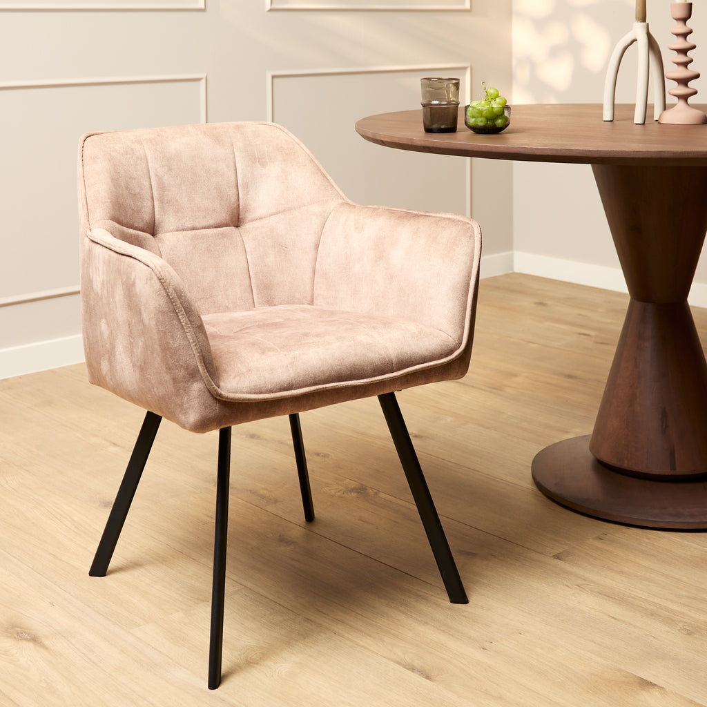 Esszimmerstuhl Emma | Samt Taupe (Set von 2)