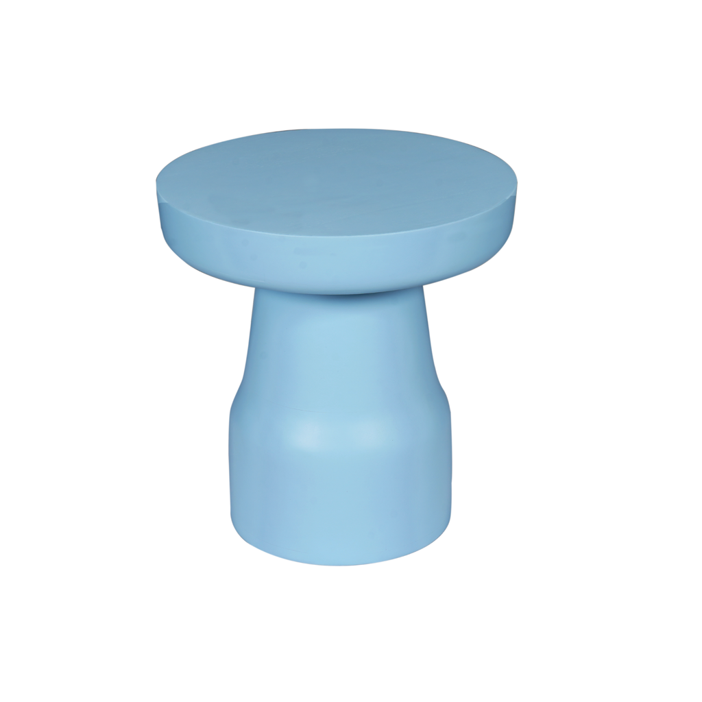 Beistelltisch Drum 40x40x42 cm – runder Mango-Holztisch mit blauem Finish