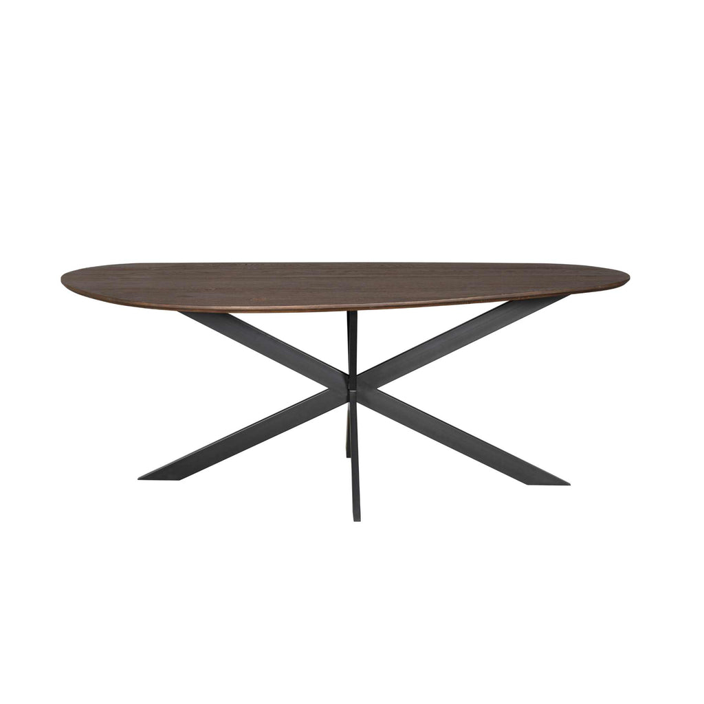 Esstisch Sky Braun – FSC Eiche, organische Tischplatte & stabiles Matrixgestell, 240 x 110 x 76 cm