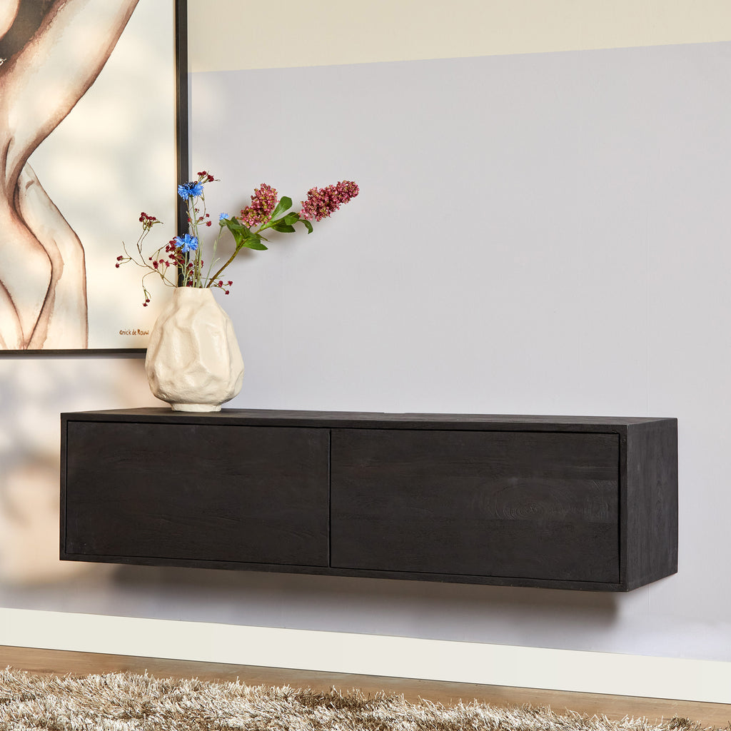 Schwebendes TV-Möbel Vision Schwarz | 120 cm