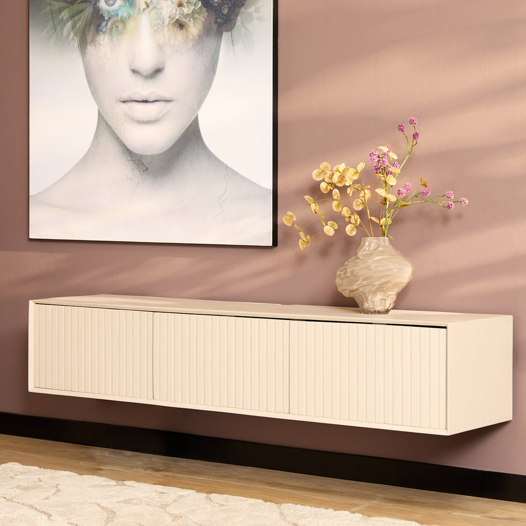 Schwebendes TV-Möbel Madison Sand | 160 cm