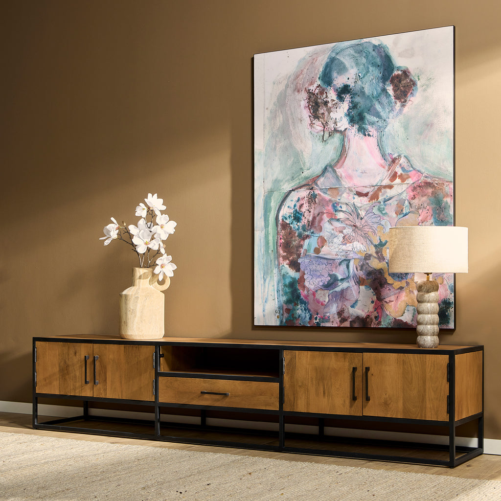 Tv-Schrank Denver | Mangoholz und Stahl | 240 cm