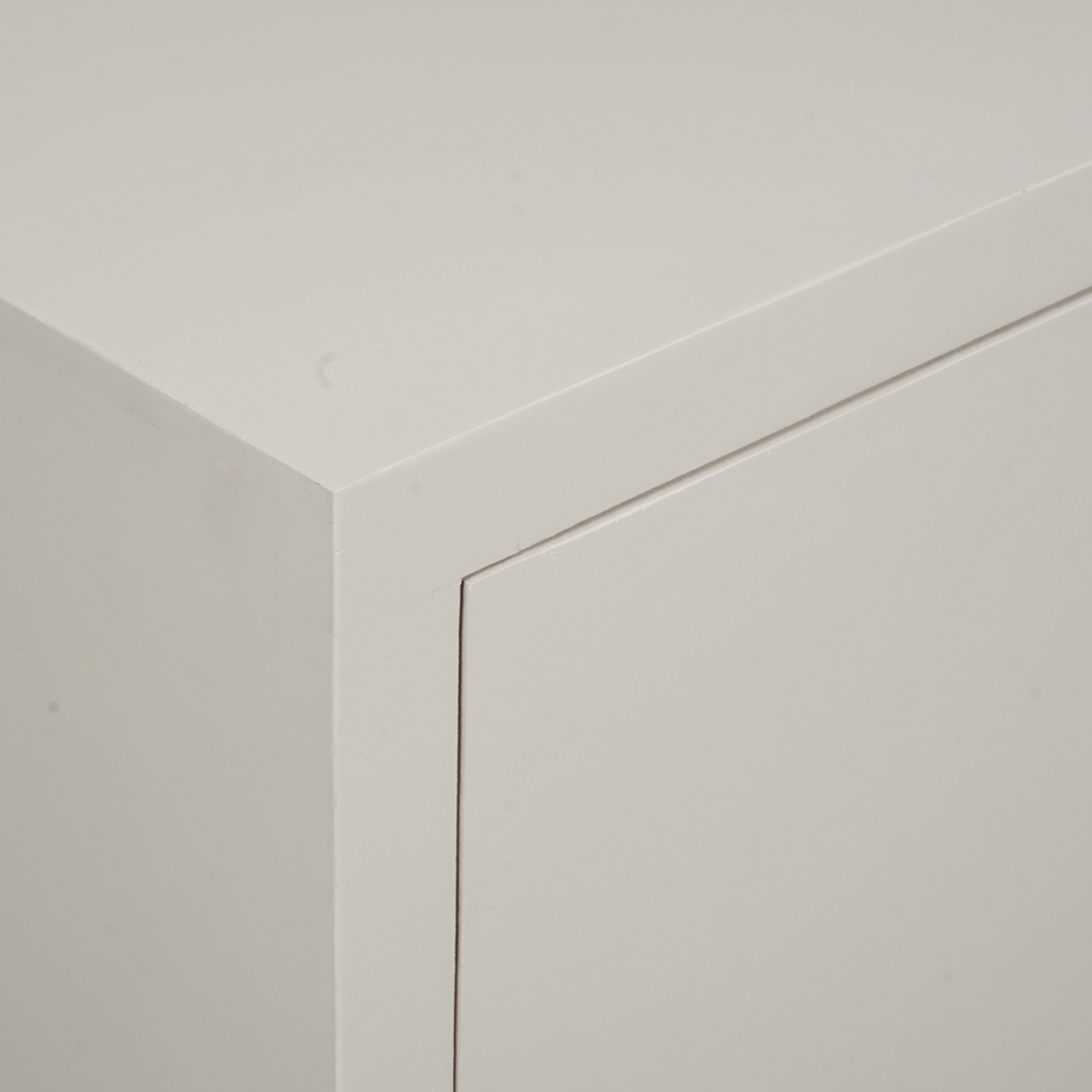 Sideboard Bali 200x45x80 cm – modernes Mangoholz in Sandfarben mit 4 Türen & Push-to-Open-System