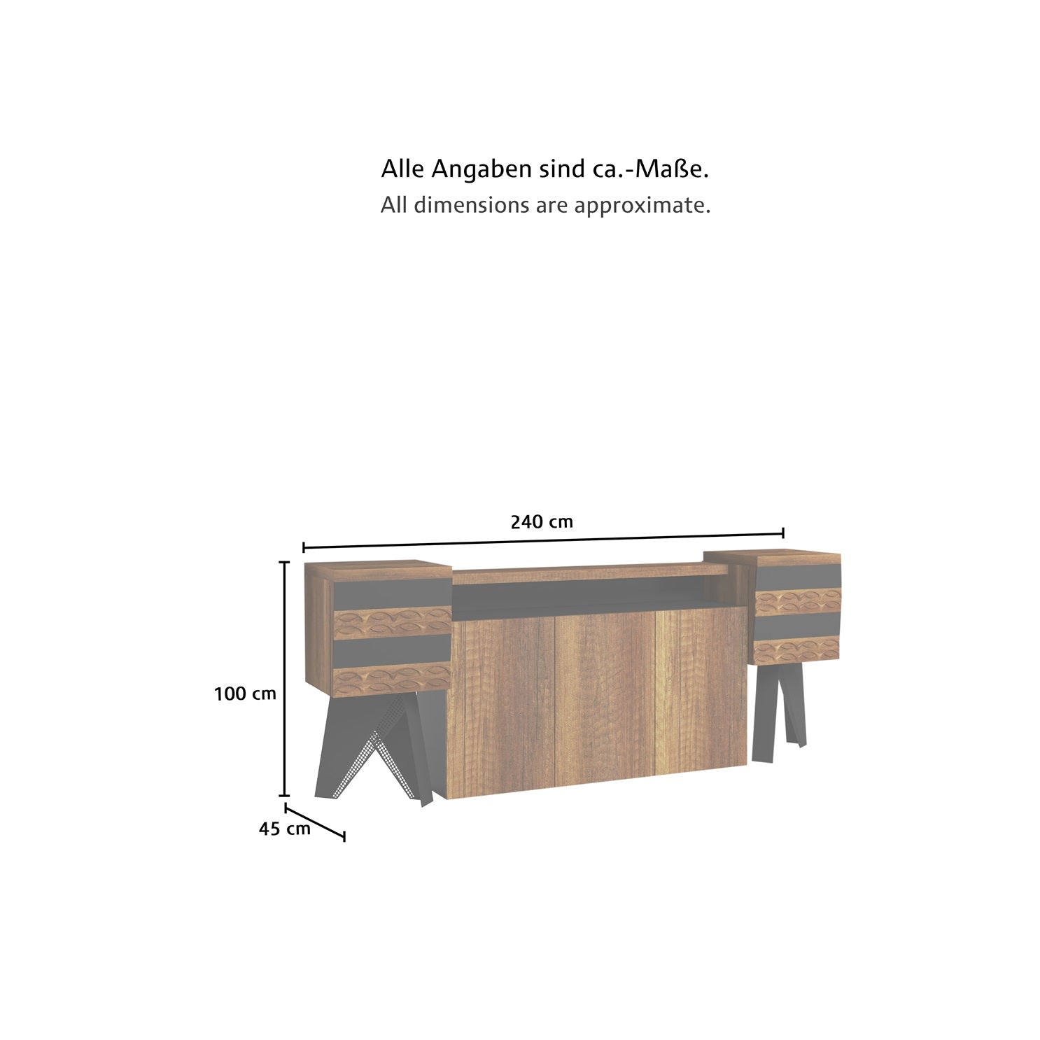 Senza-Büro-Sideboards groß