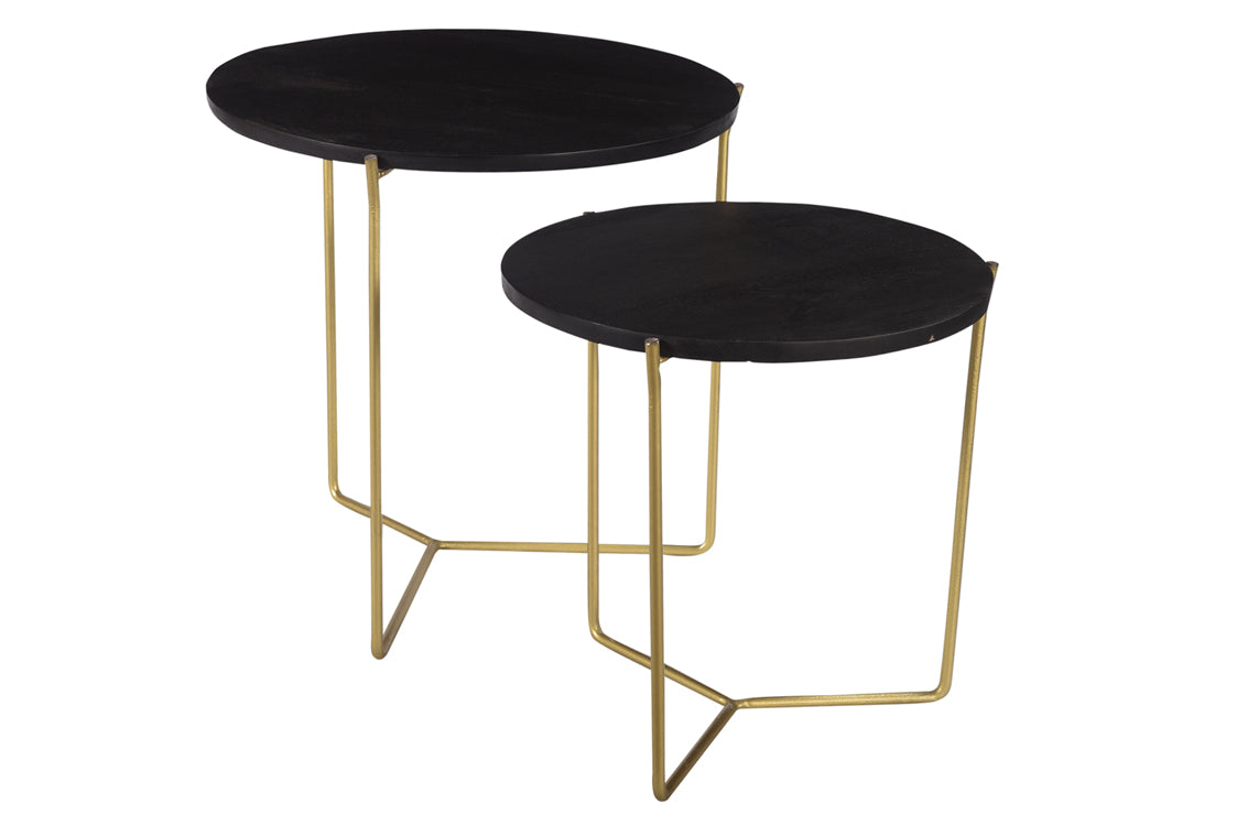 Mason Black/Brass Set of 2