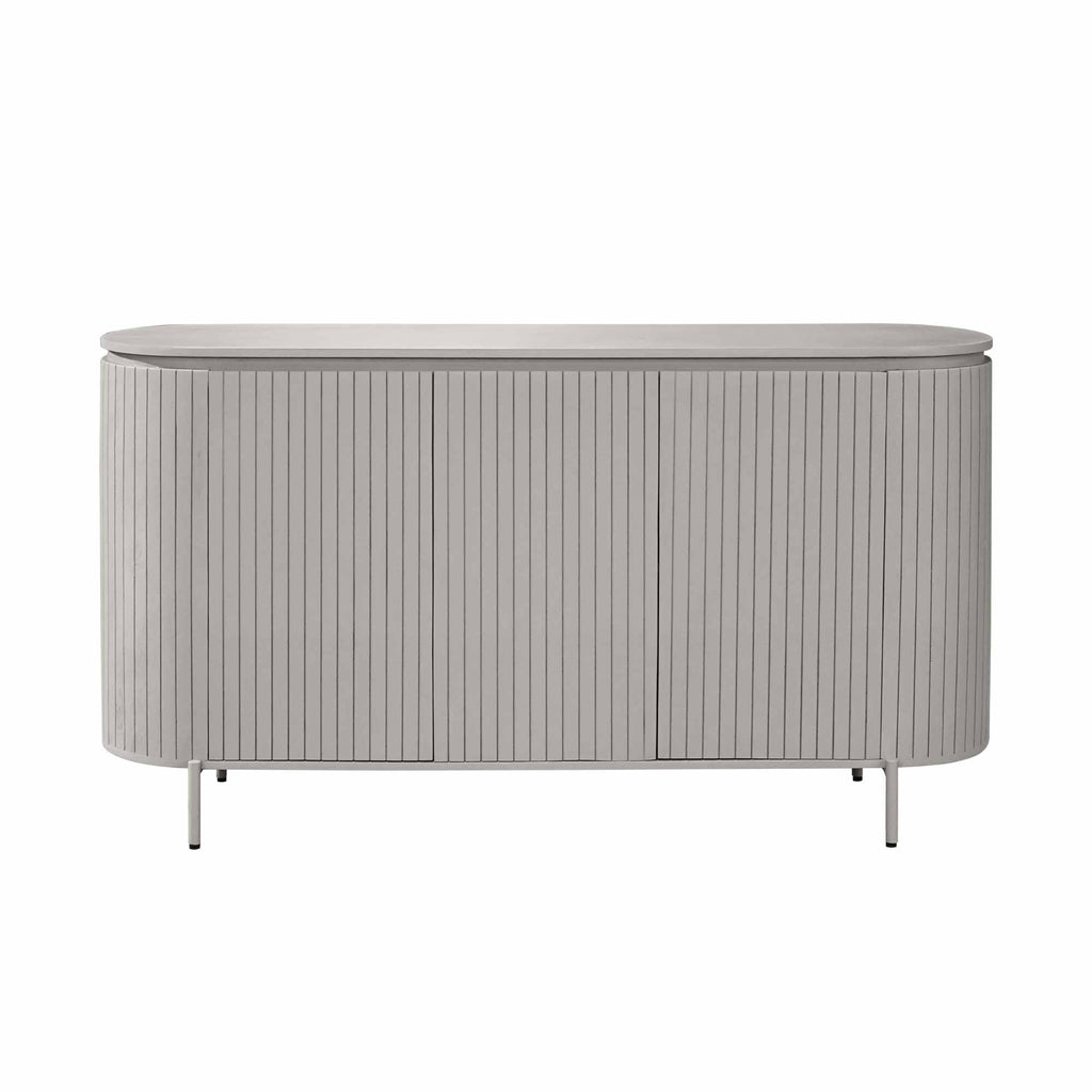 Kommode Sole – Mangoholz mit vertikalem Lattenmuster, 165 x 45 x 90 cm, modernes und zeitloses Design