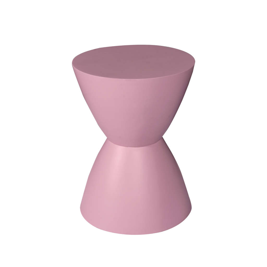 Beistelltisch Abby 33x33x45 cm – Designer-Tisch aus Mangoholz mit rosa Finish für Wohnzimmer & Lounge