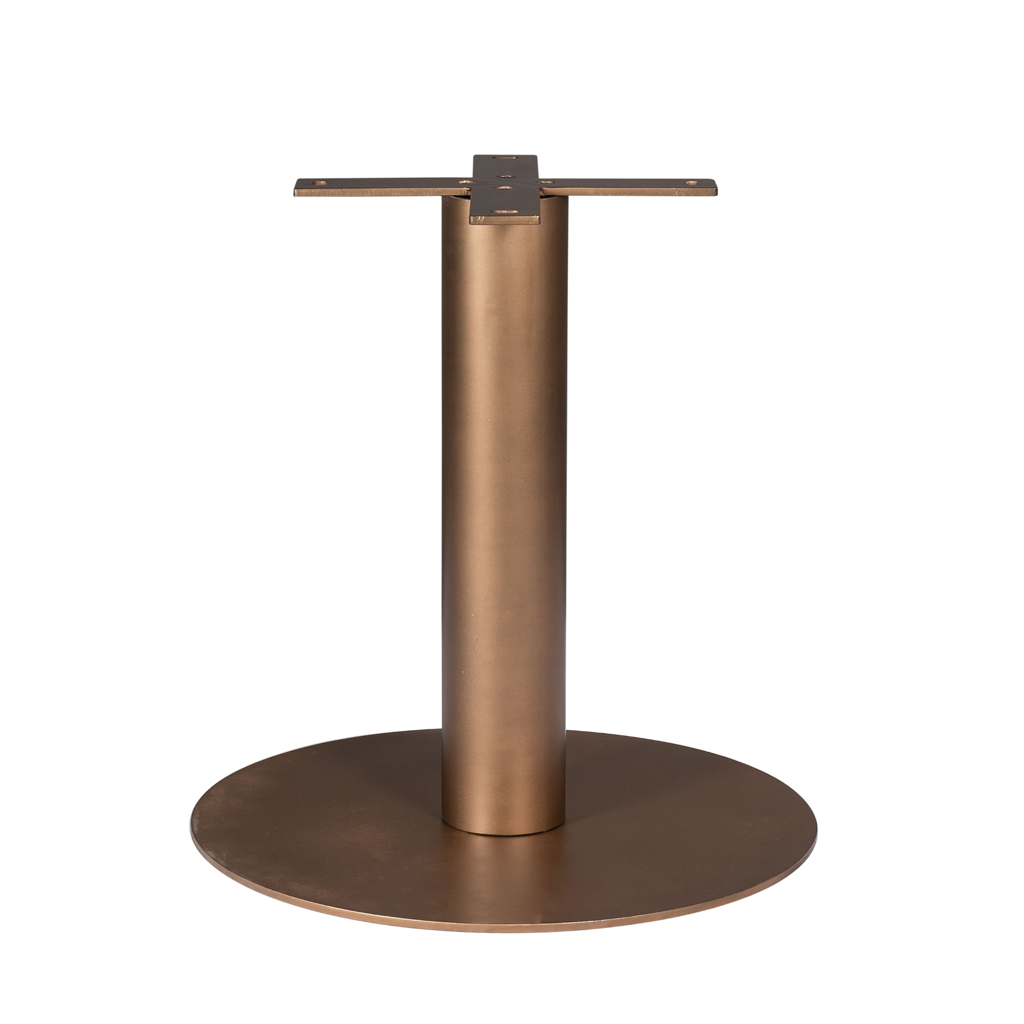 Tischgestell Metall rund 70x70x73 cm – modernes Säulengestell mit Bronzefinish für runde Tischplatten Ø110–140 cm