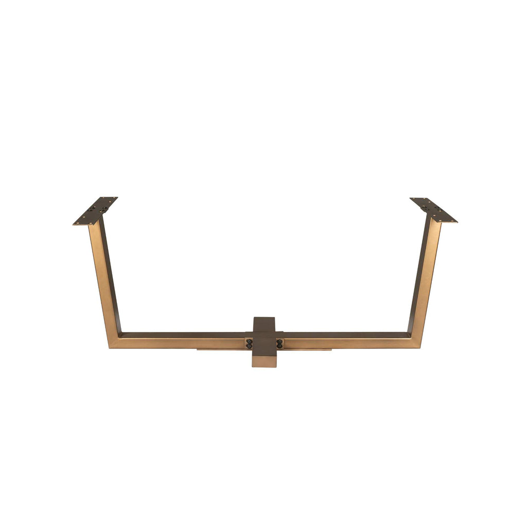 Esstischgestell Kreuzbein Bronze – Metallgestell mit Kreuzfuß, passend für Tischplatten 160–240 cm, 180 x 80 x 73 cm