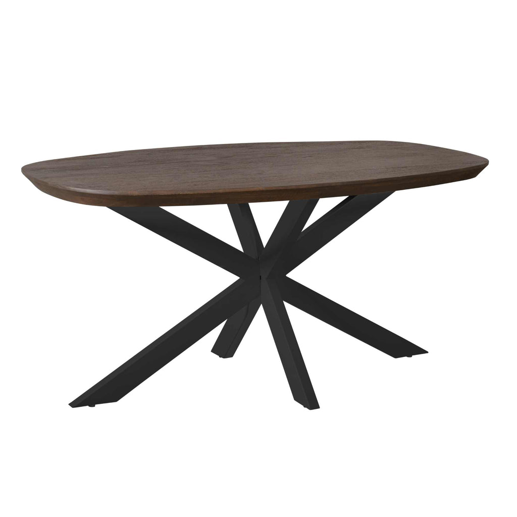 Esstisch Madison Braun | 160 cm | Dänisch Oval | Bein Schwarz