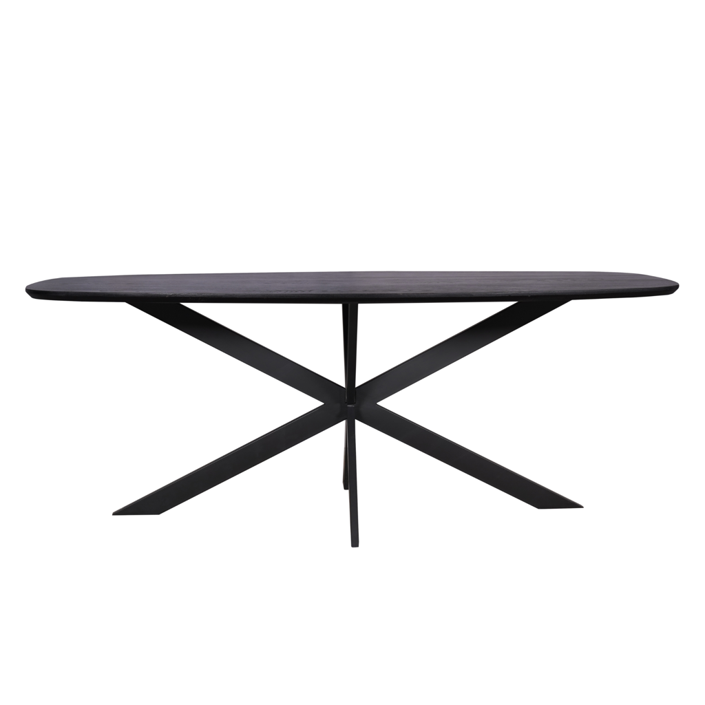 Eichen-Esstisch Ferris | Dänisch Oval 200 cm | Schwarz