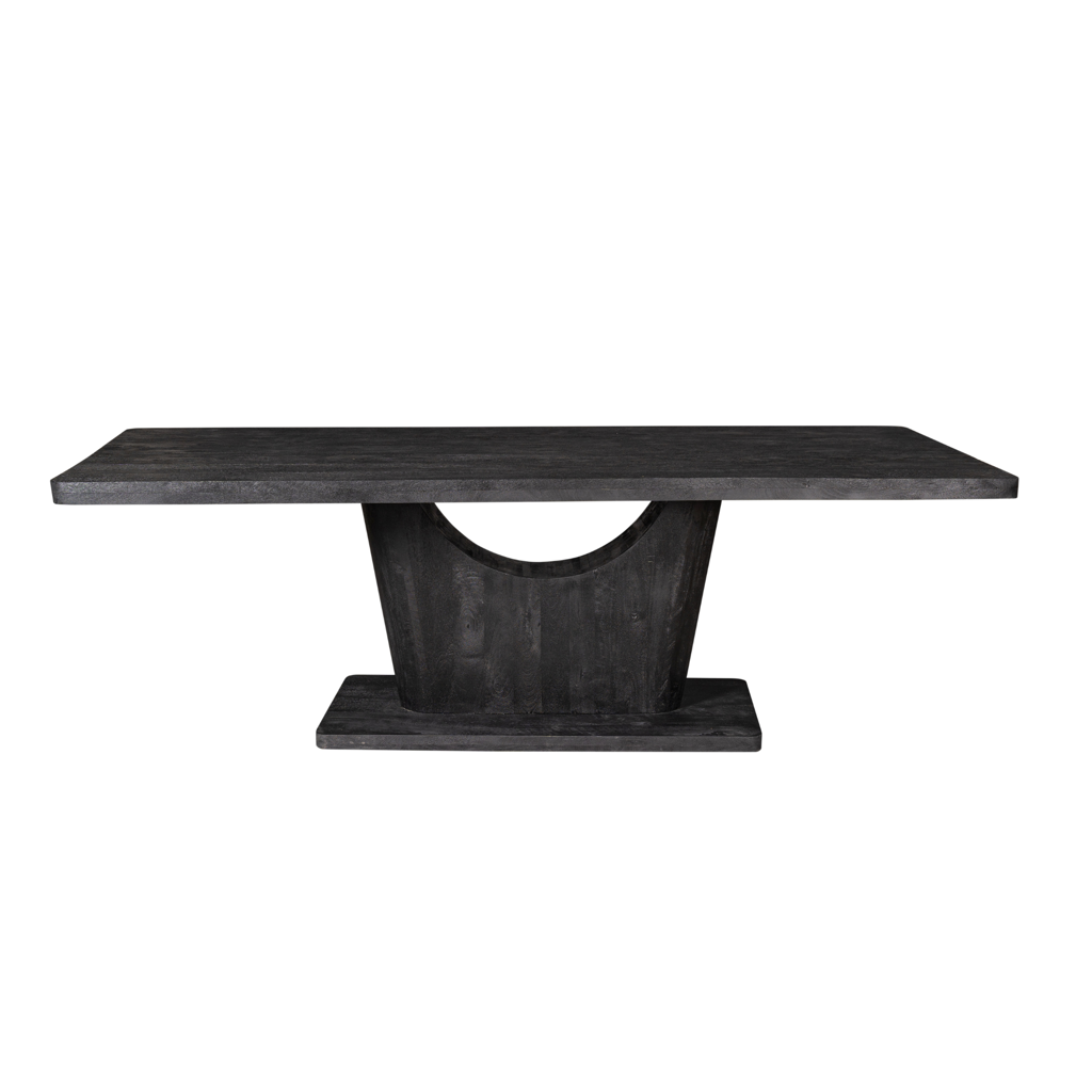 Esstisch CocoMer Schwarz 240x110 cm – Moderner Massivholz-Tisch aus Mangoholz mit eleganter 6 cm Platte